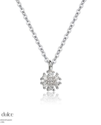 Flower Necklace  Silver