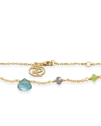 Forgyldt Armbånd Med Grøn Kvarts Grøn Turmalin Flourit Peridot Rabinovich Design Smykker