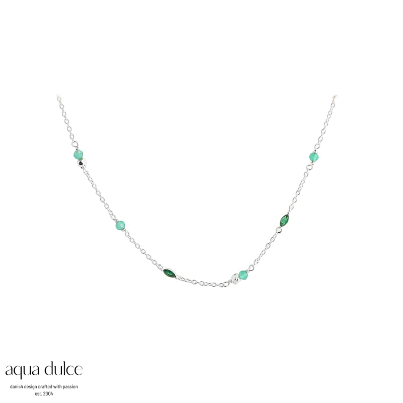 Green Garden Necklace  Silver