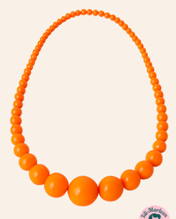 Halskæde Med Plastperler Miss Divas Favorit Neonorange