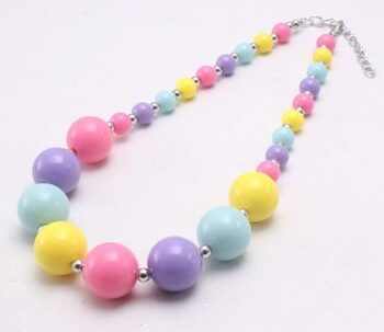Halskæde Med Plastperler Monroe Pastel Multicolor