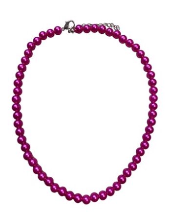 Halskæde Med Plastperler Victoria Perlemor Hot Pink