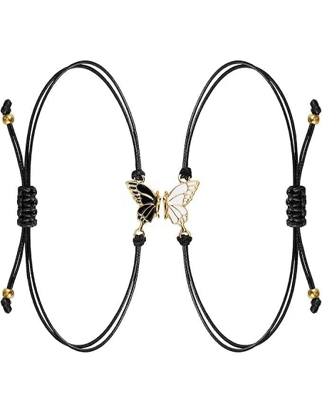 Klassisk Charmerende Bff Armbånd Med Sommerfugl Guld