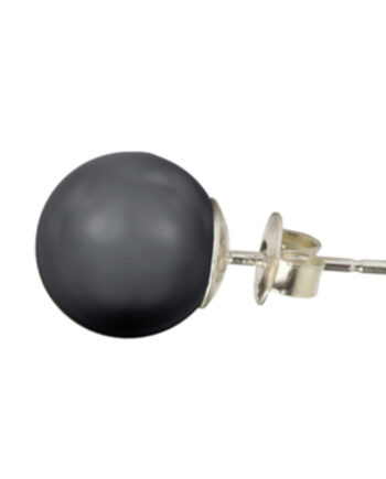 Klassisk Perleørering Med Perle Crystal Black