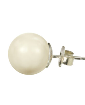Klassisk Perleørering Med Perle Crystal Creme