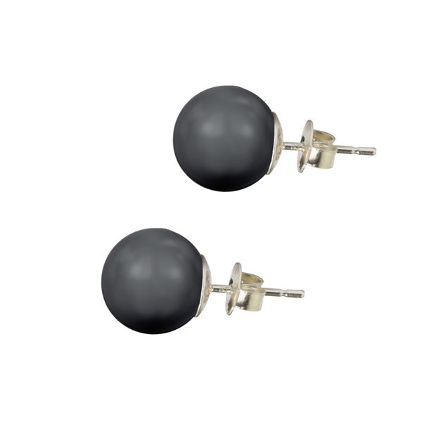 Klassiske Perleøreringe Farven Crystal Black