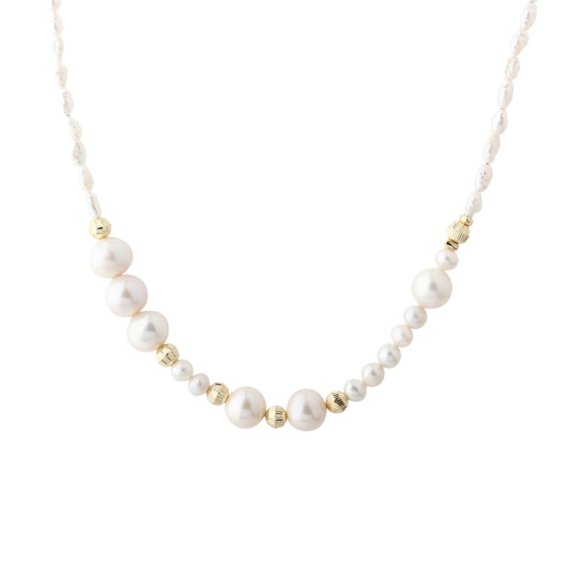 Line Pearl Necklace  Golden