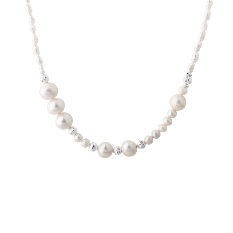 Line Pearl Necklace  Silver