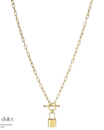 Lock Love Necklace  Golden