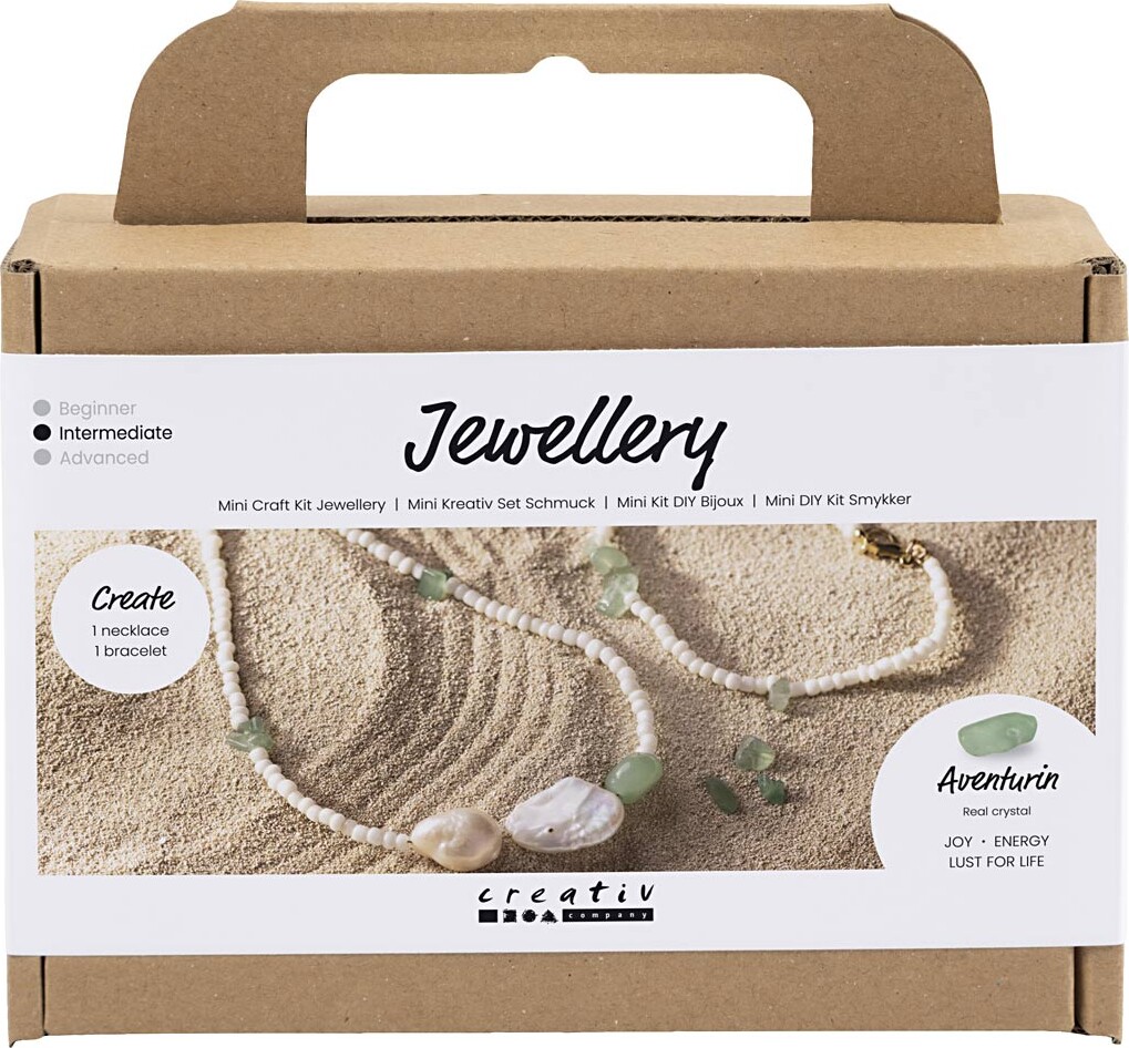 Mini Diy Kit Smykker Aventurinhalskæde Armbånd