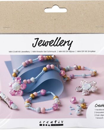 Mini Diy Kit Smykker Halskæde Armbånd Spænder Broche Blå Lys Blå Pastelpink 1pk