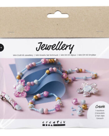 Mini Diy Kit Smykker Halskæde Armbånd Spænder Broche Blå Lys Blå Pastelpink