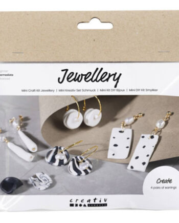 Mini Diy Kit Smykker øreringe Sort Hvid