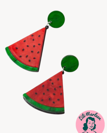 Miss Watermelon Store Vandmelon øreringe Med Glans