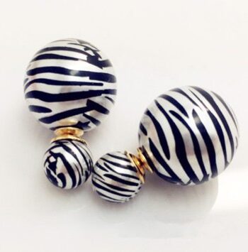 øreringe Dobbelt Perle Zebra