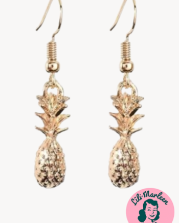 øreringe Hængeøreringe Ananas Guld