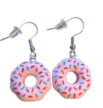 øreringe Hængeøreringe Donuts Lyserød