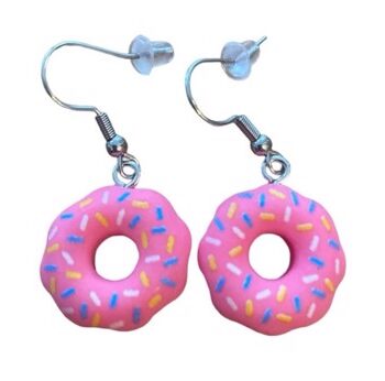 øreringe Hængeøreringe Donuts Pink