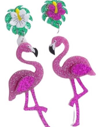 øreringe Hængeøreringe Flamingo Pink