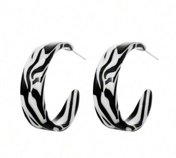 øreringe Halvcreoler Med Zebra Print