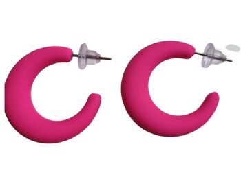 øreringe Klassiske Creoler Små Hot Pink