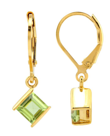 øreringe Med Peridot 25mm Par Forgyldt