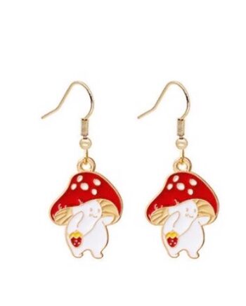 øreringe Søde Efterårssvampe Røde
