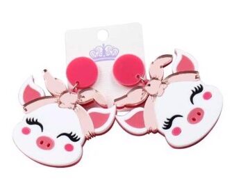øreringe Store Sjove øreringe  Miss Piggy