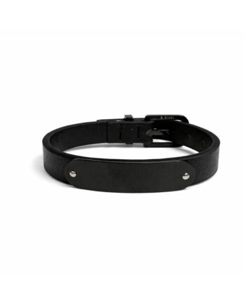 Scrouples Force Læderarmbånd Sort Med Sort Metal