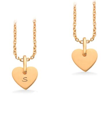 Scrouples Lovetag Charms Forgyldt Hjerte Vedhæng Inkl Kæde