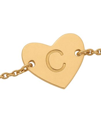 Scrouples Lovetag Hjerte Armbånd Sølv Forgyldt