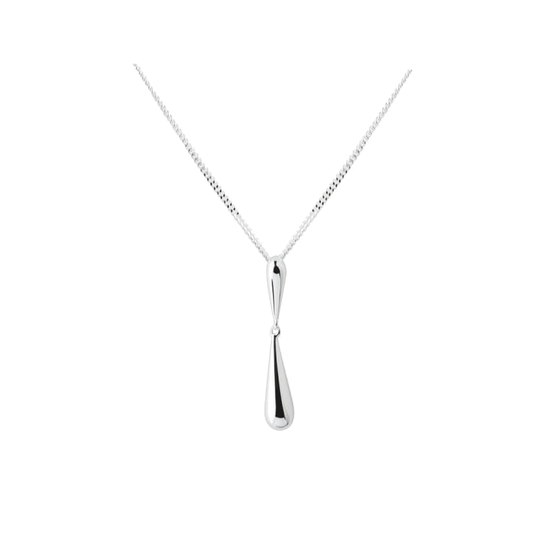 Shiny Drop Necklace  Silver