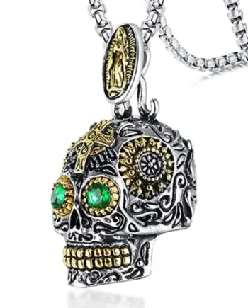 Skull Halskæde Med Sten
