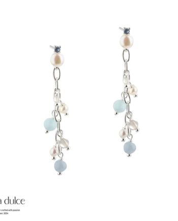 Sky Blue Chain Earring  Silver