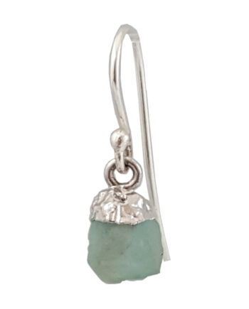 Sølvørering Med Aquamarin