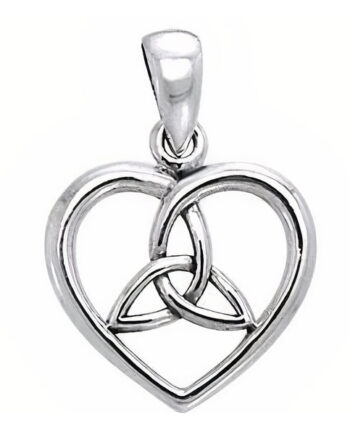 Vedhæng Hjerte Med Triquetra Treenighedssymbolet 22mm Kæde