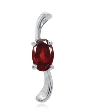 Vedhæng Med Rød Garnet 17mm Kæde