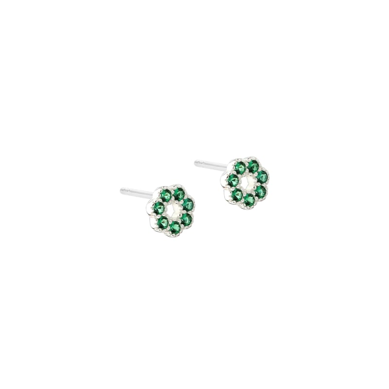 Verde Flower Earstud  Silver