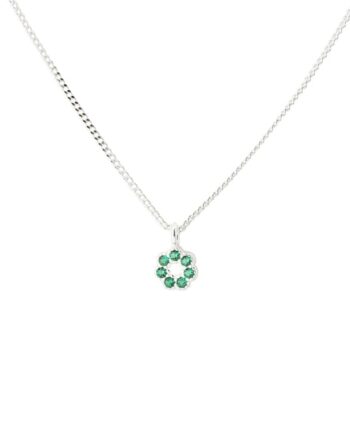 Verde Flower Necklace  Silver