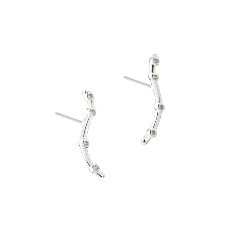 Wavy Stud  Silver