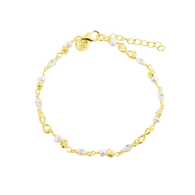 White Garden Bracelet  Golden