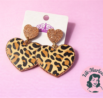 Wild Heart Leo øreringe Vintage Leopard Statement Med Glimmer