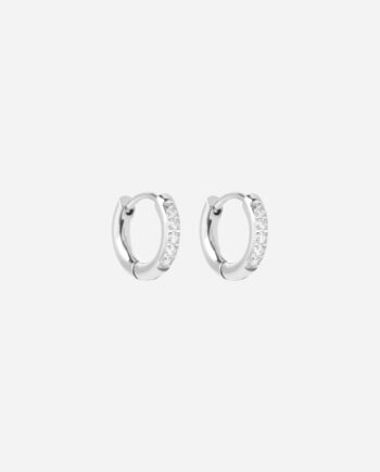 Zirkon Hoops øreringe Sølvfarvet 10mm