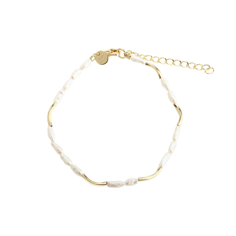 Alura White Bracelet  Golden