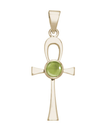 Ankh Kors Med Peridot Kæde