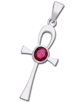 Ankh Kors Med Rubin Kæde