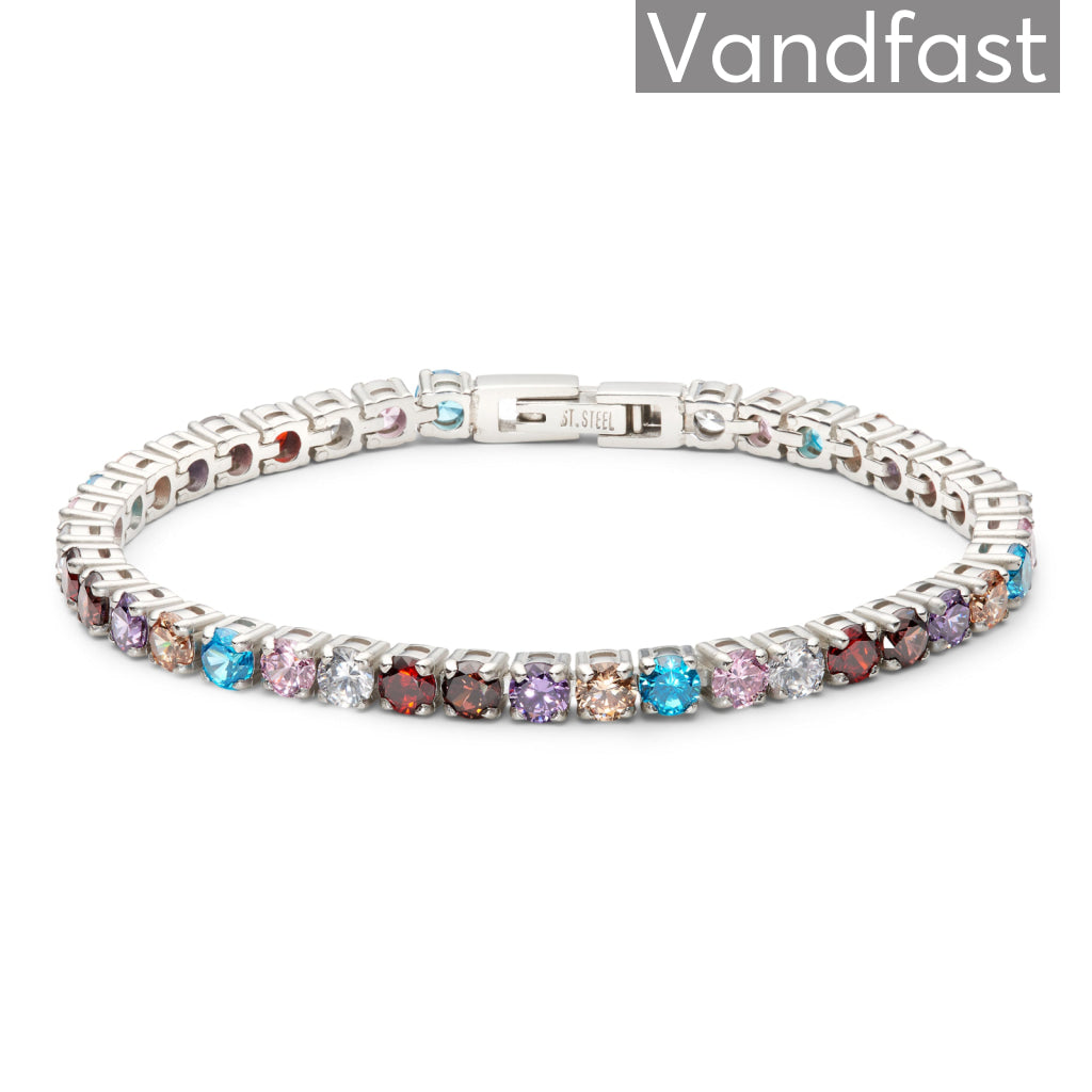 Annebrauner Tennis Rainbow Armbånd