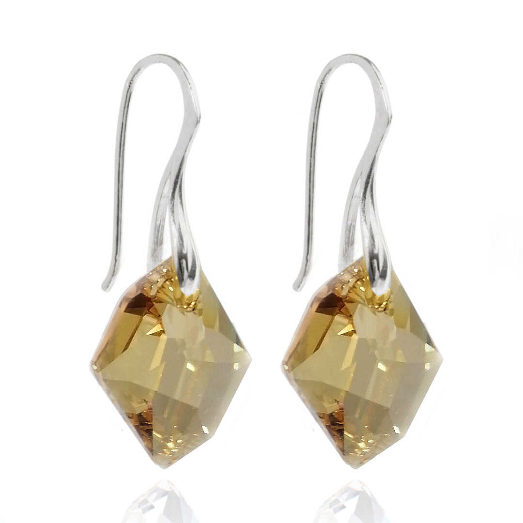 Arctic øreringe Crystal Golden Shadow Sølv