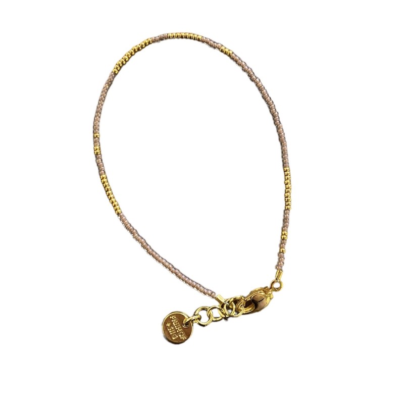 Armbånd Friihof Siig Lys Lilla Guldfarvet Glasperle