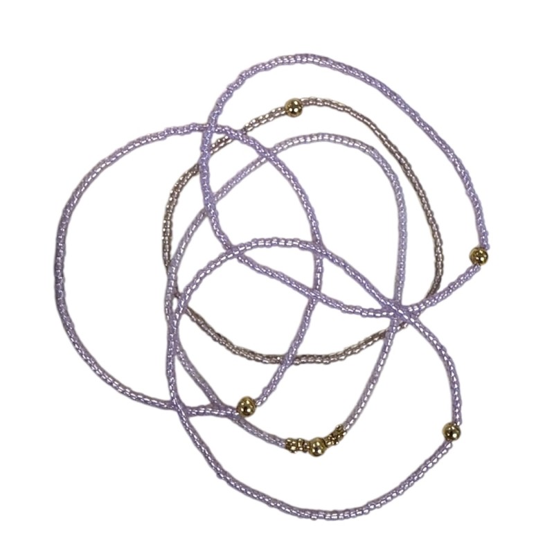 Armbånd Friihof Siig Perler Sart Lilla Guld Perler